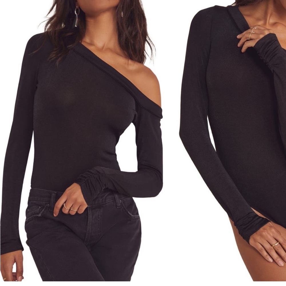 Black off the shoulder bodysuit